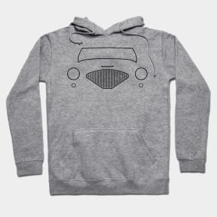 Austin-Healey 100 1950s classic car black outline graphic Hoodie